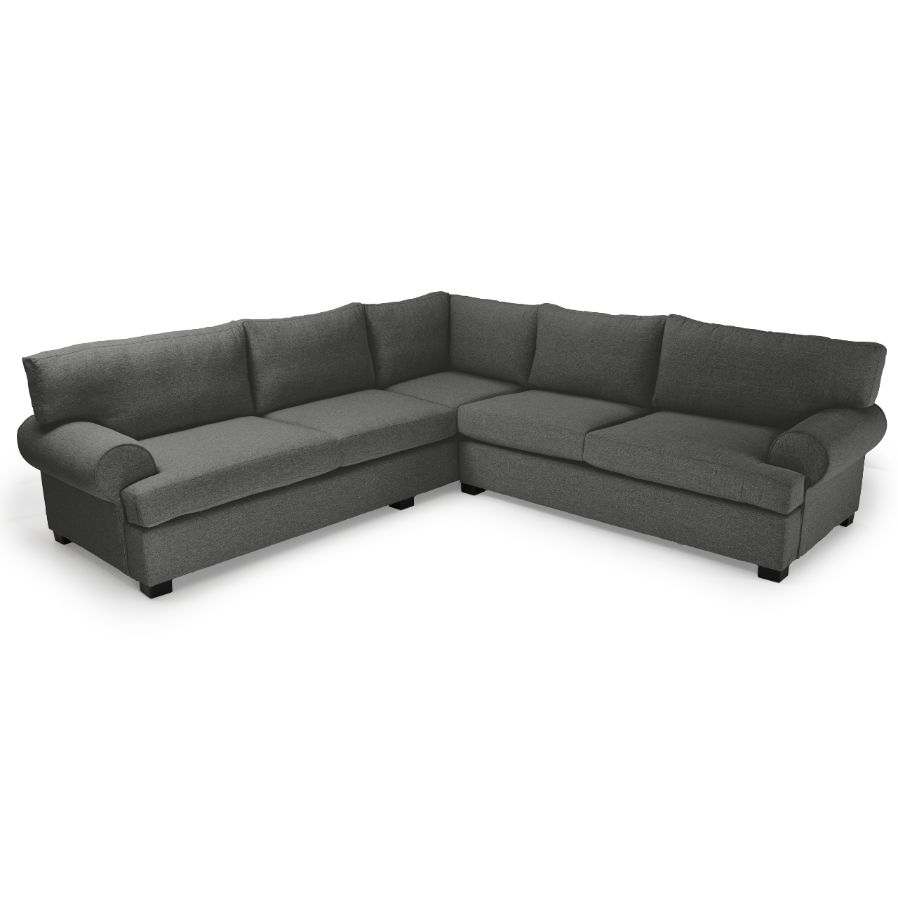 Miami L-Shaped Corner Couch with slanted arms, available in various fabrics and colours.