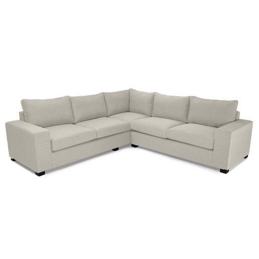 Peter L-Shaped Corner Couch with bold square arms, offering modern and stylish seating.